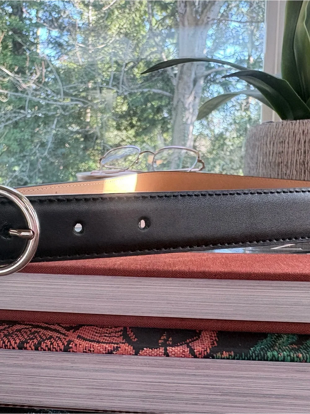 Kate Spade New York Black Leather Belt Gold Spade Logo NWT S/M